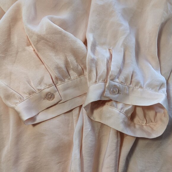NWOT Mod Cloth blouse with tie at neck, 3/4 length sleeve, blush, semi-sheer - Picture 10 of 10